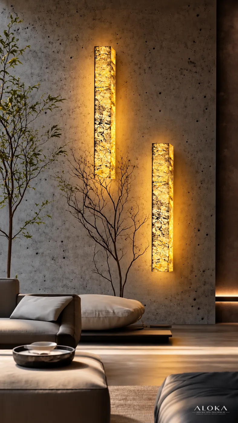 Thanh gắn tường (ALK-DT01 đến DT03) — khối đá năng lượng thấu quang ALOKA